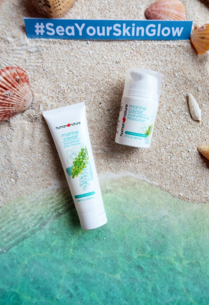 #SeaYourSkinGlow with Human Nature’s new Marine Caviar HydroMiracle Face Cleanser and Moisturizer.