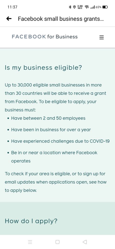 Facebook Grant Philippines small businesses