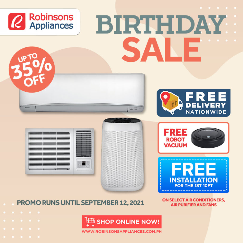 robinsons appliances birthday sale aircon electricfan purifier