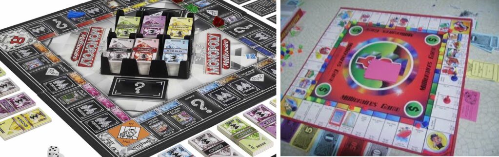 money ga,mes board game monopoly and millionaires game