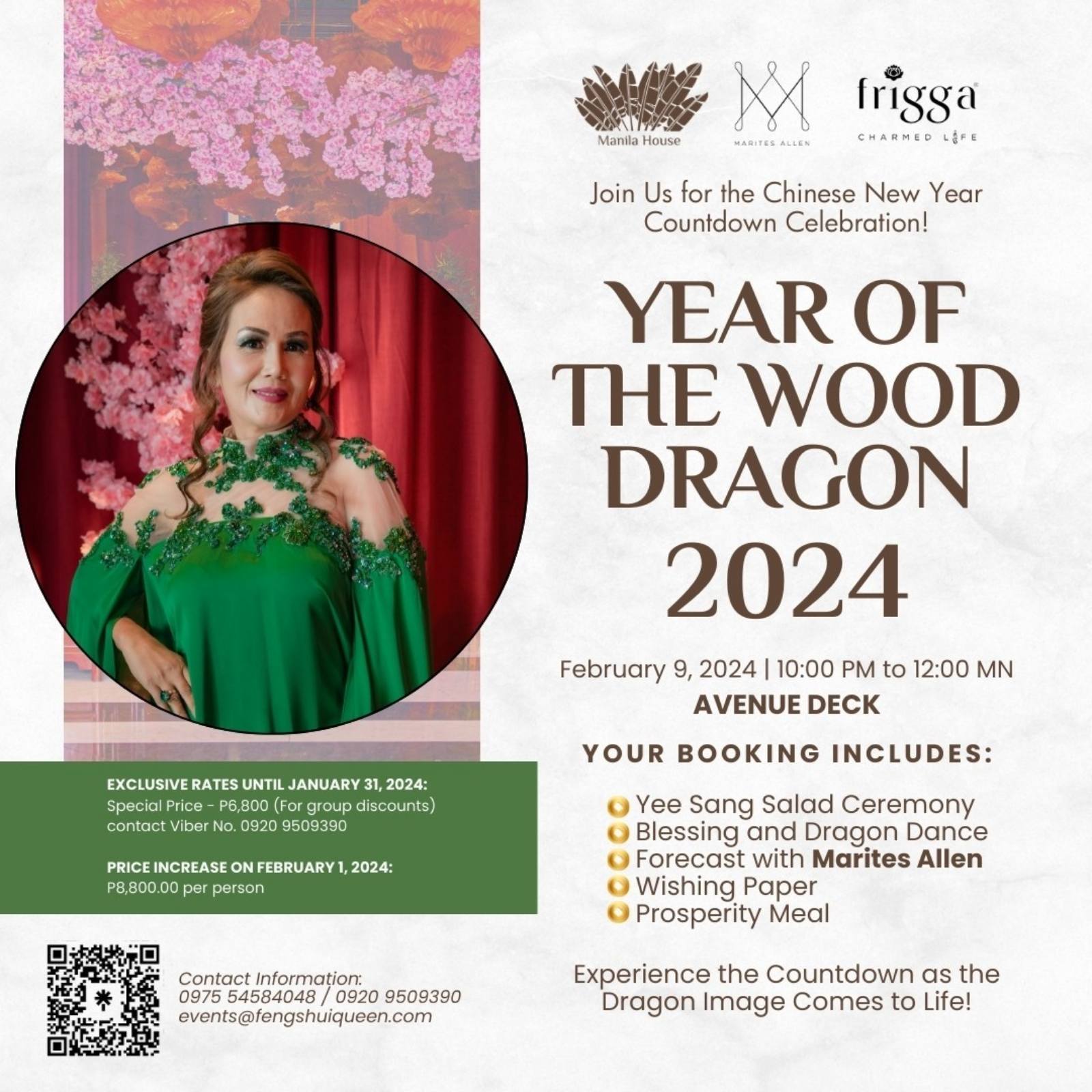 Celebrate the countdown to 2024, the Year of the Wood Dragon, with Marites Allen